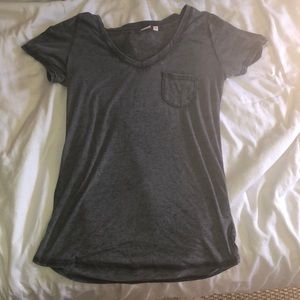 Soft dark gray v neck t shirt